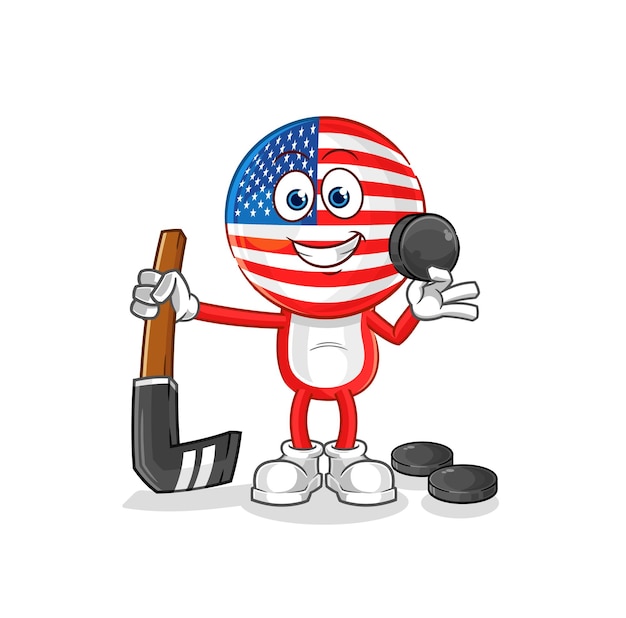 Amerika spelen hockey vector stripfiguur