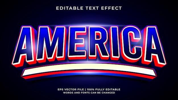 Amerika-teksteffect, bewerkbare neon- en festivaltekststijl