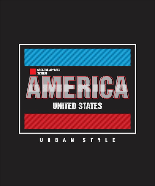 Amerika typografie t-shirt ontwerp print