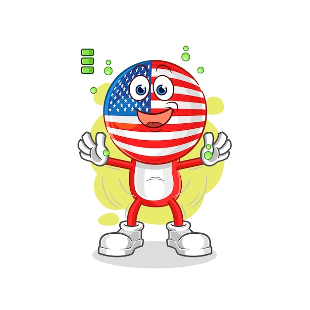 Amerika volle batterij karakter cartoon mascotte vector