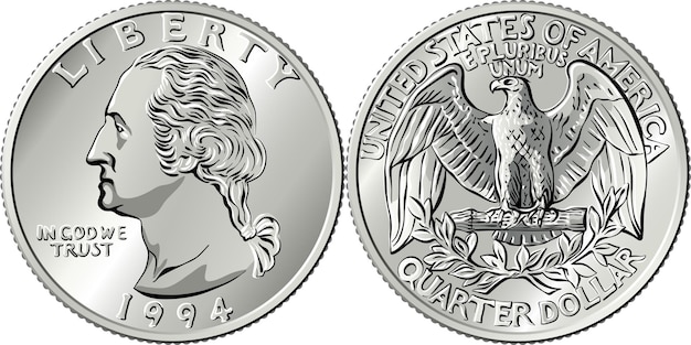 Amerikaans geld Washington kwart 25 cent munt