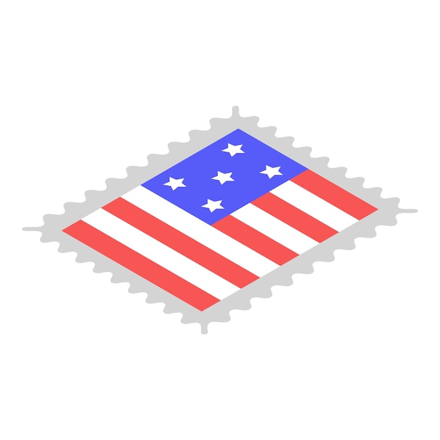 Vector amerikaans stempelpictogram isometrisch van amerikaans stempel vectorpictogram voor webontwerp dat op witte achtergrond wordt geïsoleerd