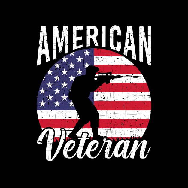 Vector amerikaans veteraan custom tshirt ontwerp