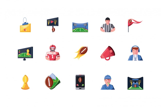 Amerikaans voetbal icon set