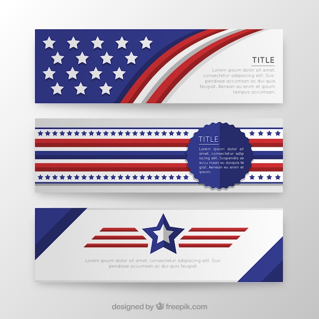 Vector amerikaanse banners template