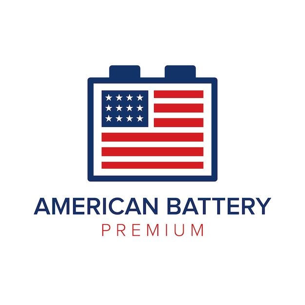 Amerikaanse batterij logo pictogram vector sjabloon