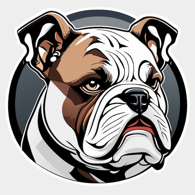 Vector amerikaanse bulldog platte sticker cartoon stijl illustratie