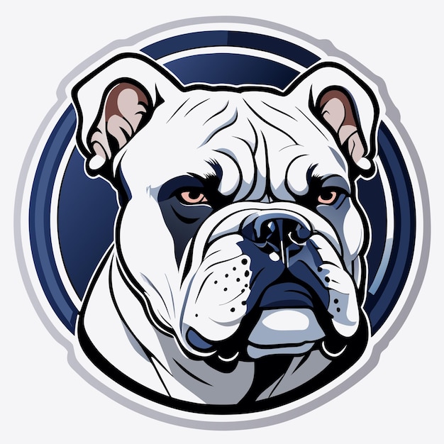 Vector amerikaanse bulldog platte sticker cartoon stijl illustratie