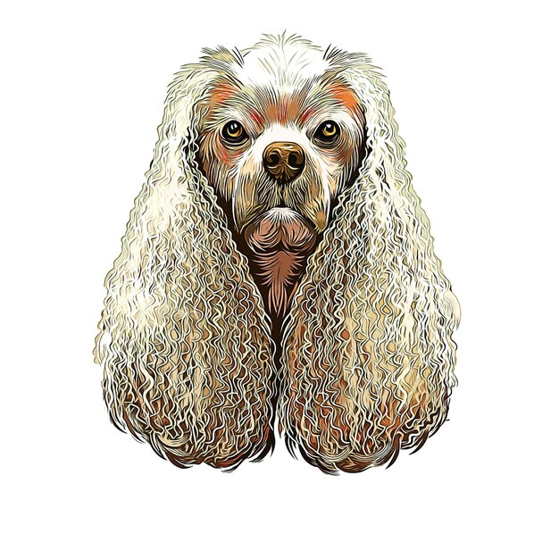 Amerikaanse Cocker Spaniel Hond Aquarel Schets Hand Getekende Illustratie