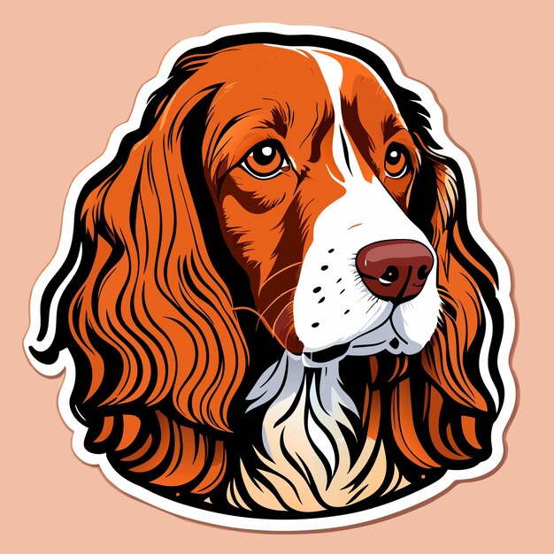 Vector amerikaanse cocker spaniel hond sticker illustratie