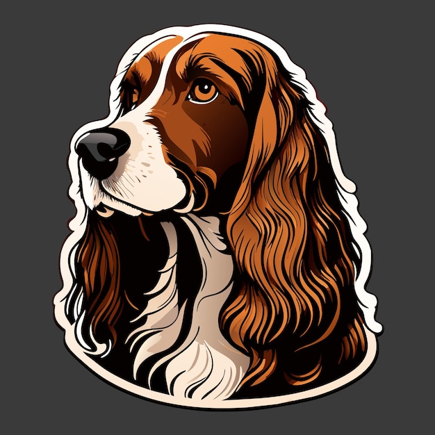 Amerikaanse cocker spaniel hond sticker illustratie