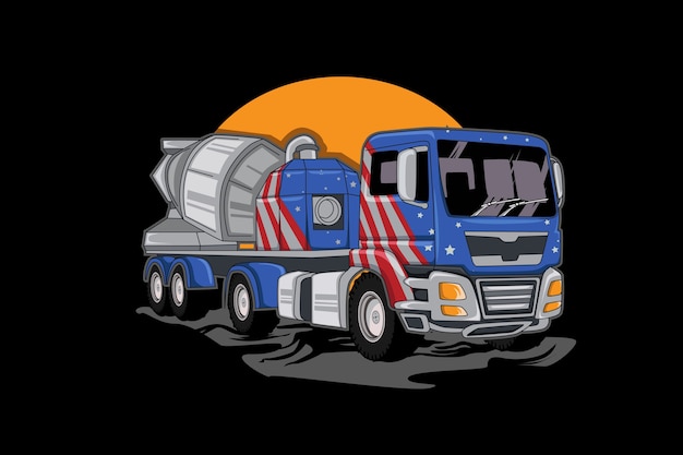 Amerikaanse grote vrachtwagen illustratie vector