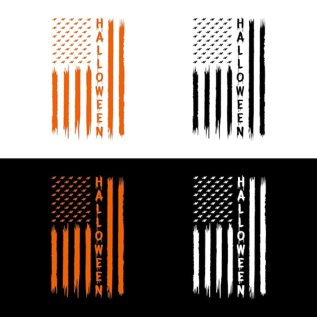 Amerikaanse halloween-vlag achtergrondontwerpillustratie - halloween-vlag vectorontwerpillustratie