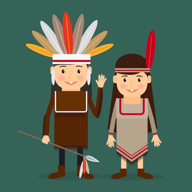 Amerikaanse indianen kinderen vector