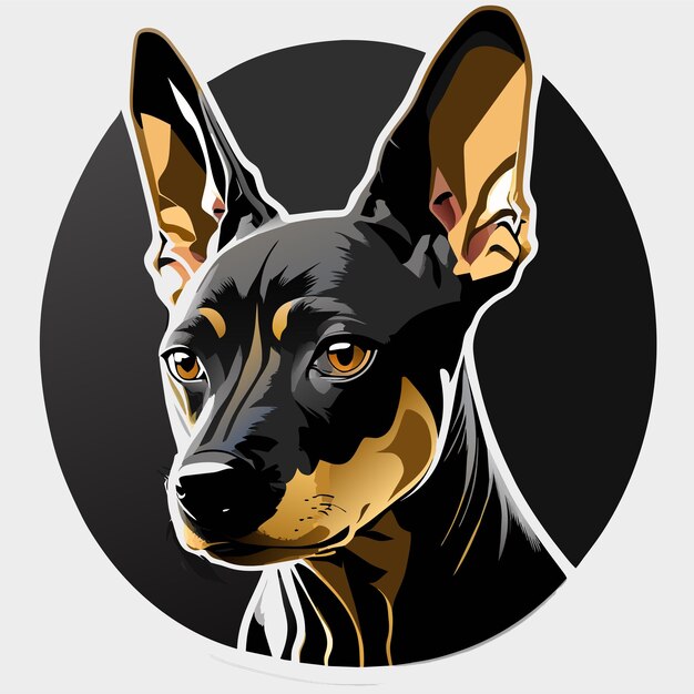 Vector amerikaanse kale terriër hond sticker illustratie