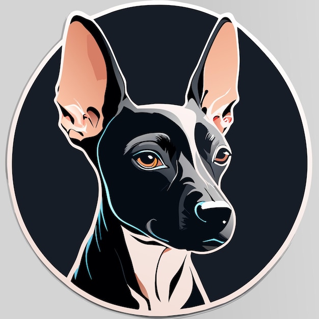 Vector amerikaanse kale terriër hond sticker illustratie