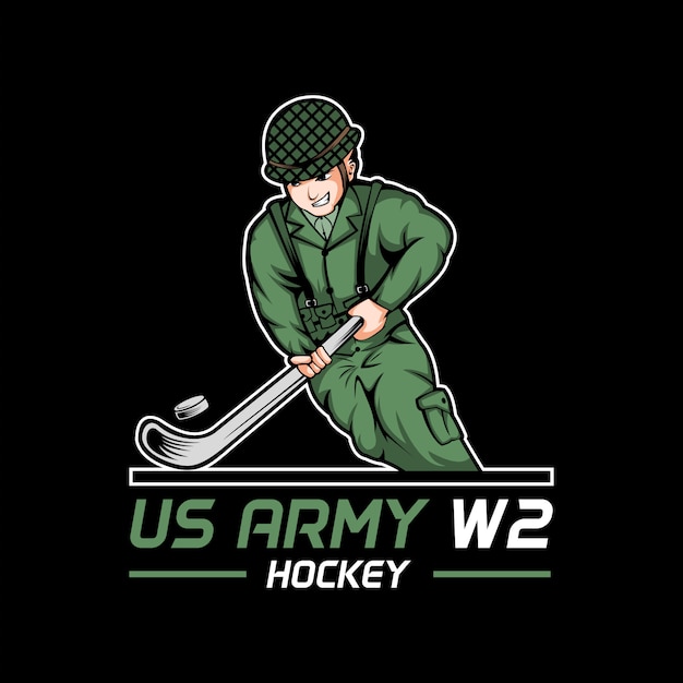 Amerikaanse leger wereldoorlog 2 hockey vectorillustratie