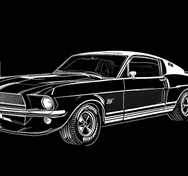 Vector amerikaanse muscle car vector illustratie afbeelding wallpaper pictogram avatar emoji