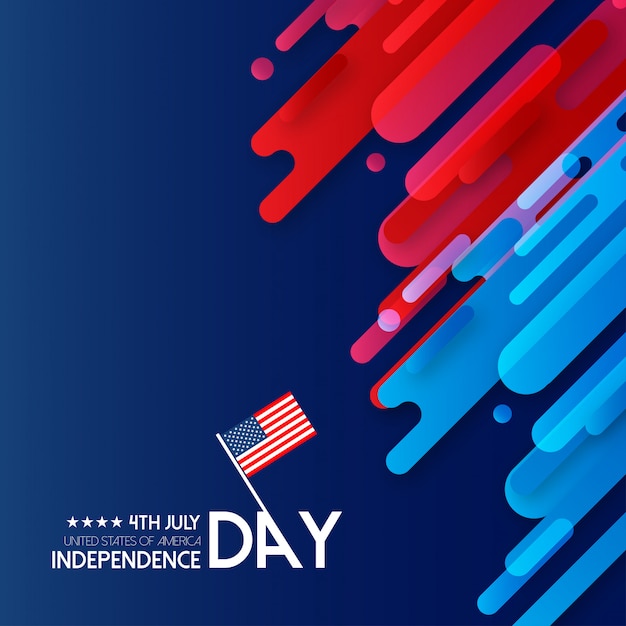 Amerikaanse onafhankelijkheidsdag kaart met creatief ontwerp vector