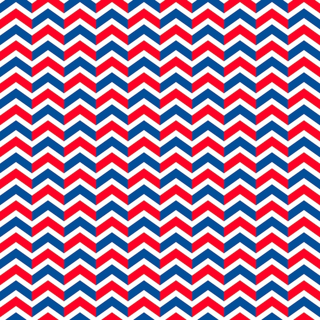 Amerikaanse patriottische naadloze patroon USA traditionele achtergrond Rood blauw wit chevron achtergrond Vector sjabloon voor stof textiel inpakpapier behang etc