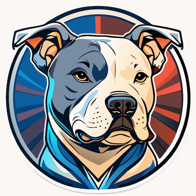 Vector amerikaanse pitbull terrier hond sticker illustratie