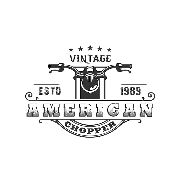 Amerikaanse shopper vintage motorfiets vector logo