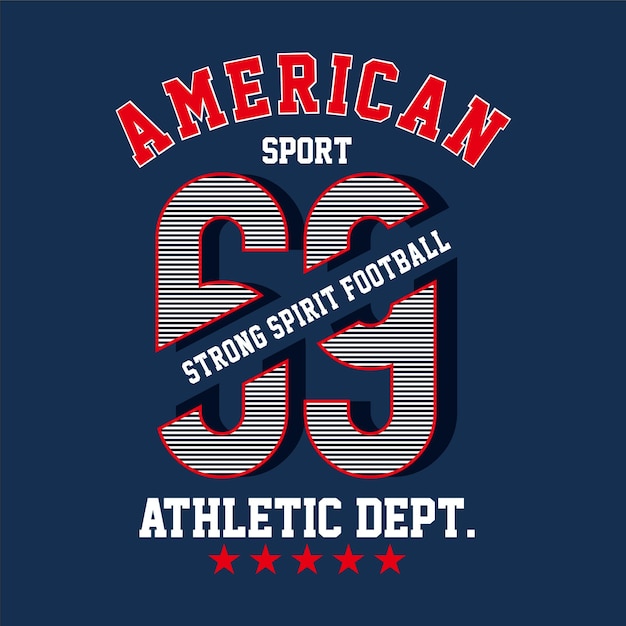 Amerikaanse sporttypografie voor t-shirtontwerp