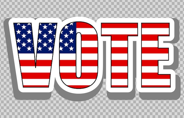 Amerikaanse verkiezingen stemmen vector illustratie set collectie badge patch stickers met democratische maatschappelijke slogans sterren en strepen vlag elementen kant en klare ontwerp voor reclame afdrukken