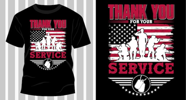Amerikaanse veteraan service typografie t-shirt ontwerp