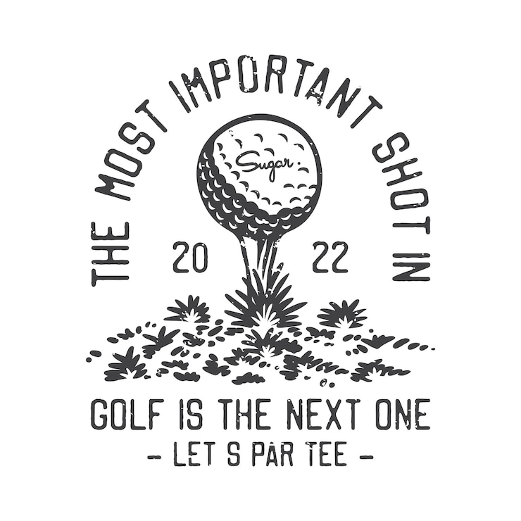 Vector amerikaanse vintage illustratie het belangrijkste schot in golf is de volgende laat par tee voor t-shirtontwerp