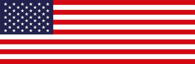 Amerikaanse vlag achtergrond brede banner vectorillustratie