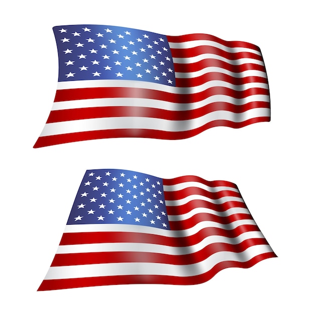 Amerikaanse vlag en ontwerp VS-knopvlag