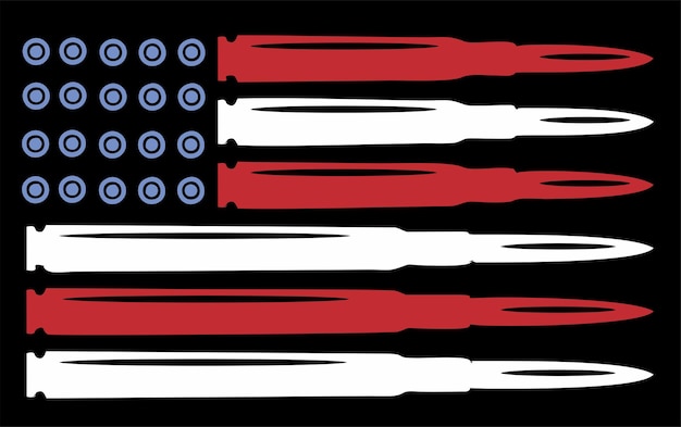 Amerikaanse vlag gemaakt van kogels.