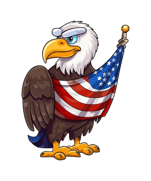 Amerikaanse vlag geschilderde bald eagle illustratie