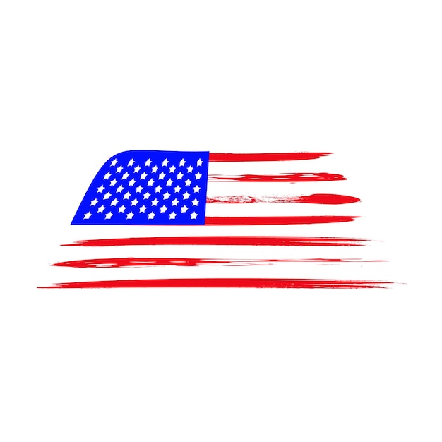 Amerikaanse vlag in de stijl van grungevectorillustratie