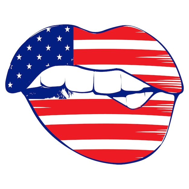 Amerikaanse vlag lip vectorillustratie