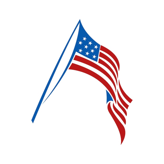 Amerikaanse vlag logo conceptontwerp