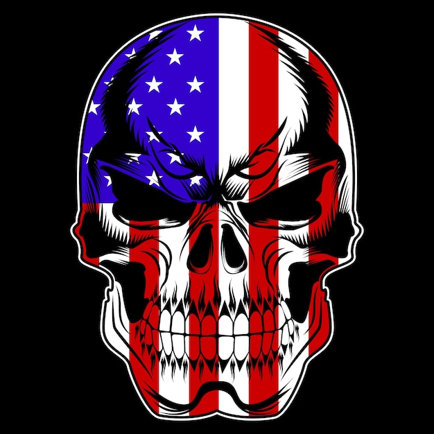 Vector amerikaanse vlag met schedel vector