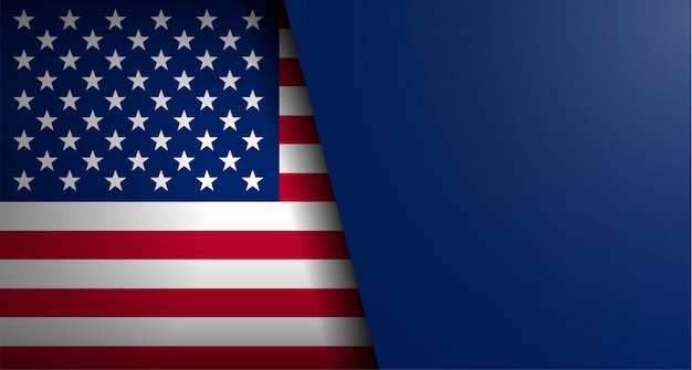 Amerikaanse vlag met vorm voor tekst