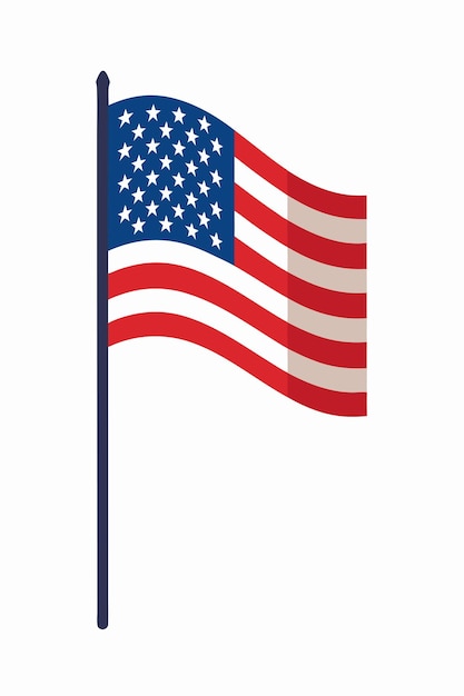Amerikaanse vlag op witte achtergrond