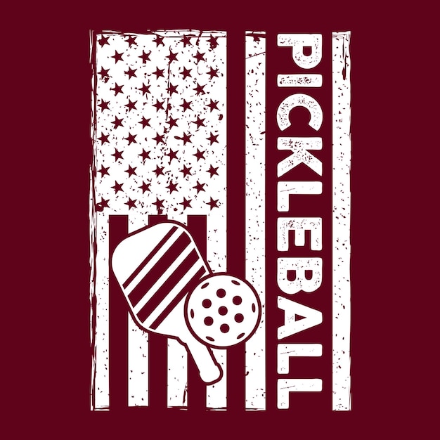 Vector amerikaanse vlag usa vlag pickleball t-shirt ontwerpt vector