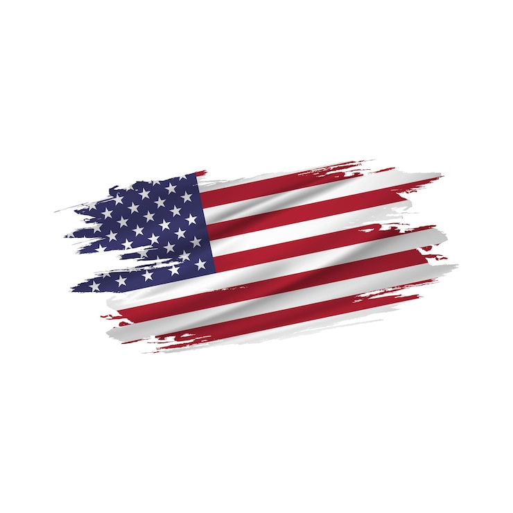 Vector amerikaanse vlag vector met de hand getekende grunge