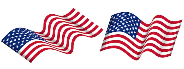 Amerikaanse vlag vliegen op witte achtergrond