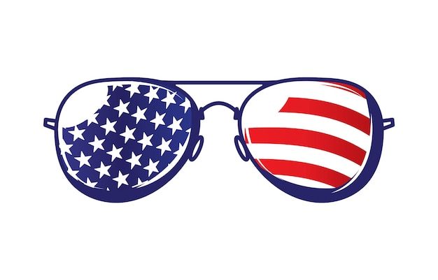 Amerikaanse vlag zonnebril vectorillustratie