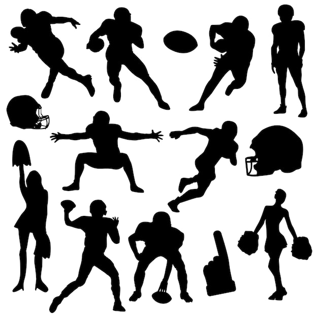 Amerikaanse voetbal rugby plek silhouet vector