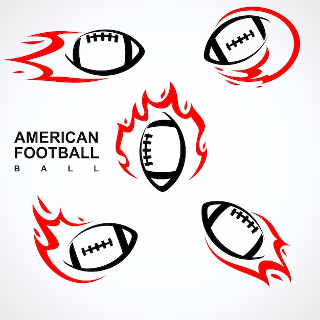 Amerikaanse voetbalbal set Collectie iconen voetbal Vector