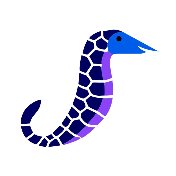 Vector amethystine python blue icon