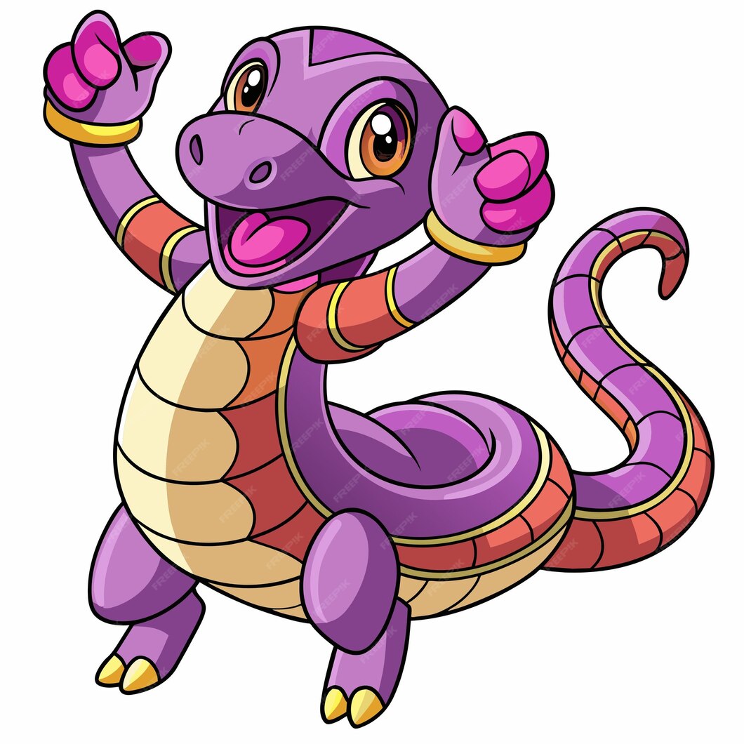 Amethystine Python dancing vector kawaii | Premium AI-generated vector
