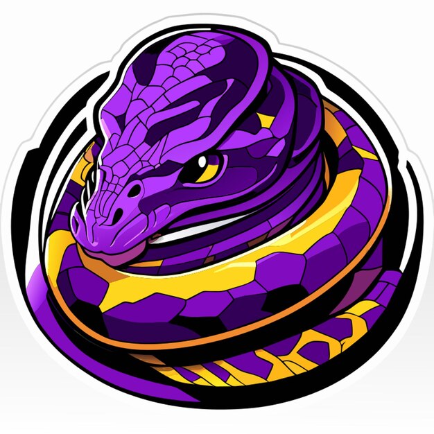 amethystine python scrub python sticker vector illustration