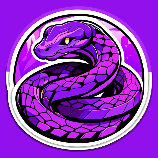 amethystine python scrub python sticker vector illustration